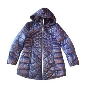 Karl Lagerfeld Paris Womens Quilted Cold Weather Puffer Coat Outerwear Sz L